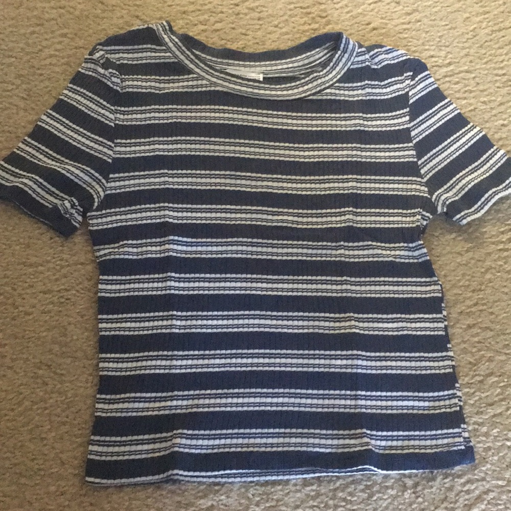 Zara blue stripes cropped top